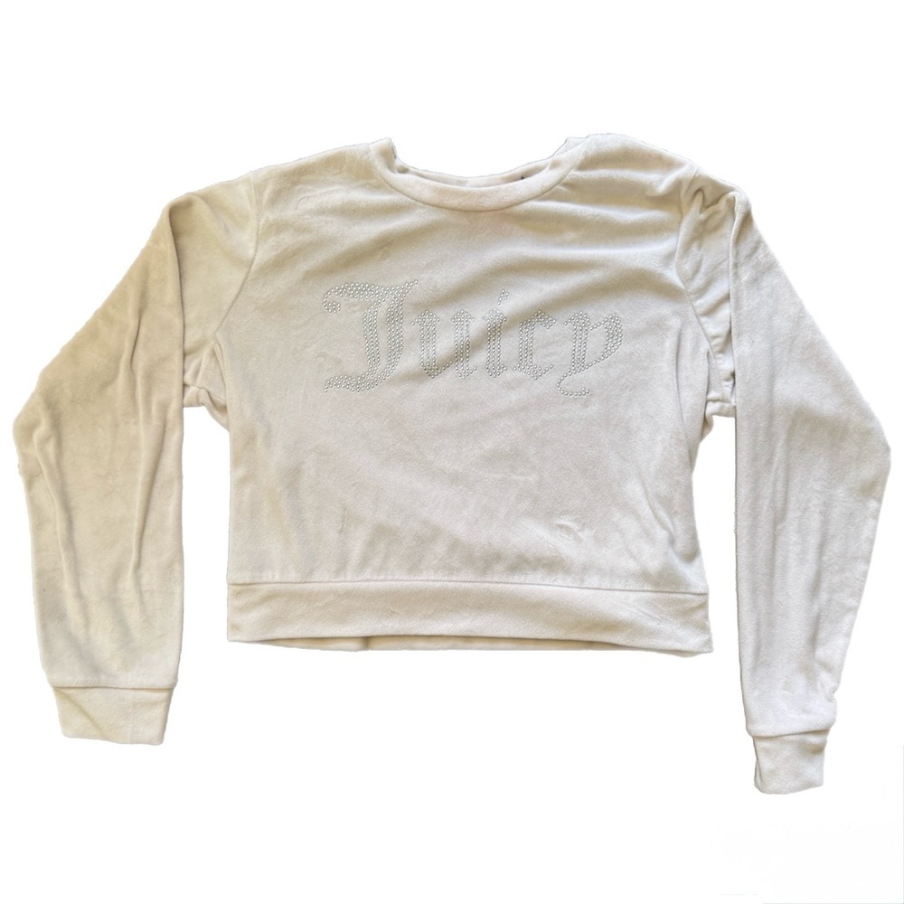 Juicy Couture Cream Rhinestone Y2K Logo Lounge Set Size M ✨ - Picture 4 of 13